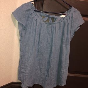 lauren conrad boat neck top with tie back